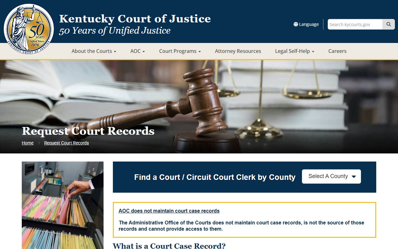 McCreary County court records after arrest KCOJ request records instructions