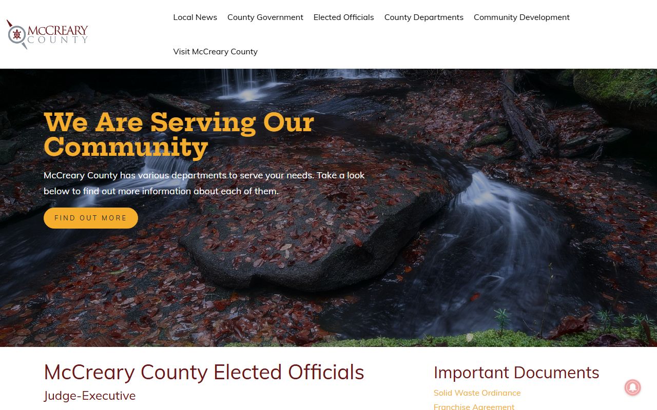 McCreary County jail records and elected officials contact page
